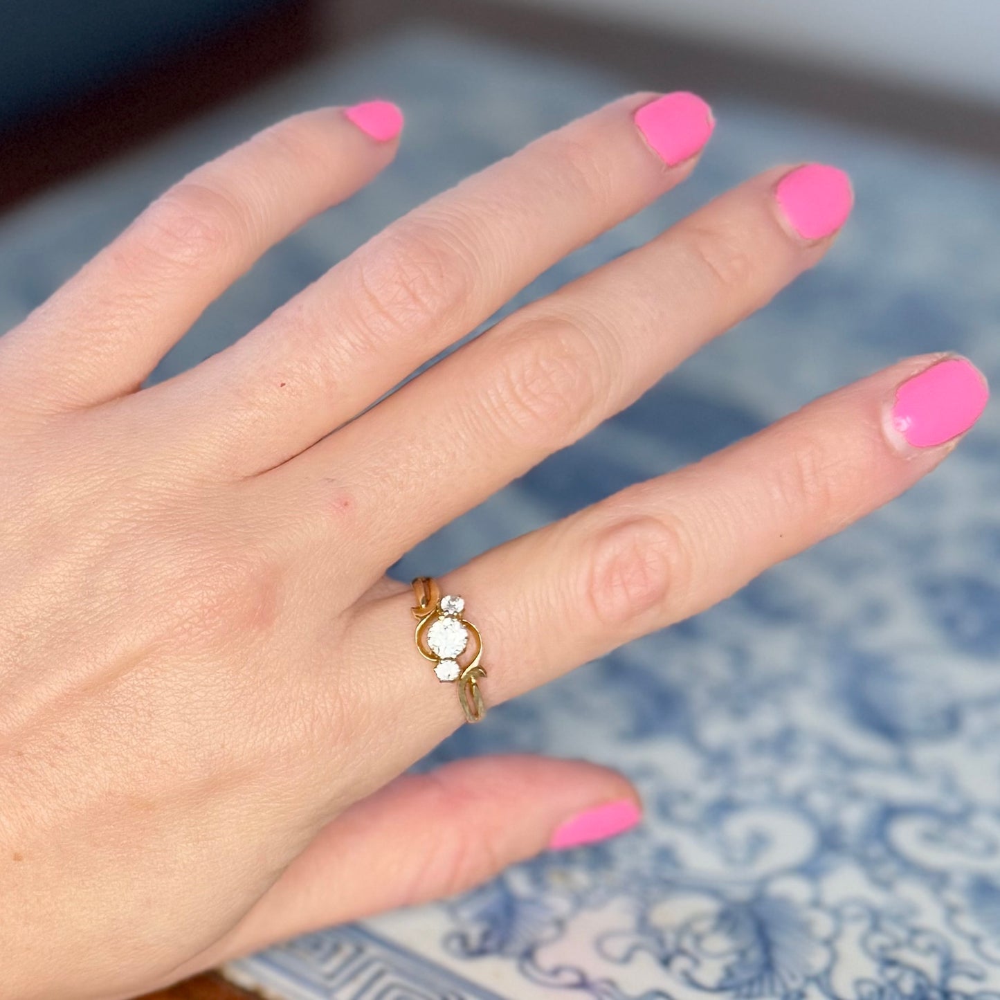 18 Carat Diamond 3 Stone Crossover Ring