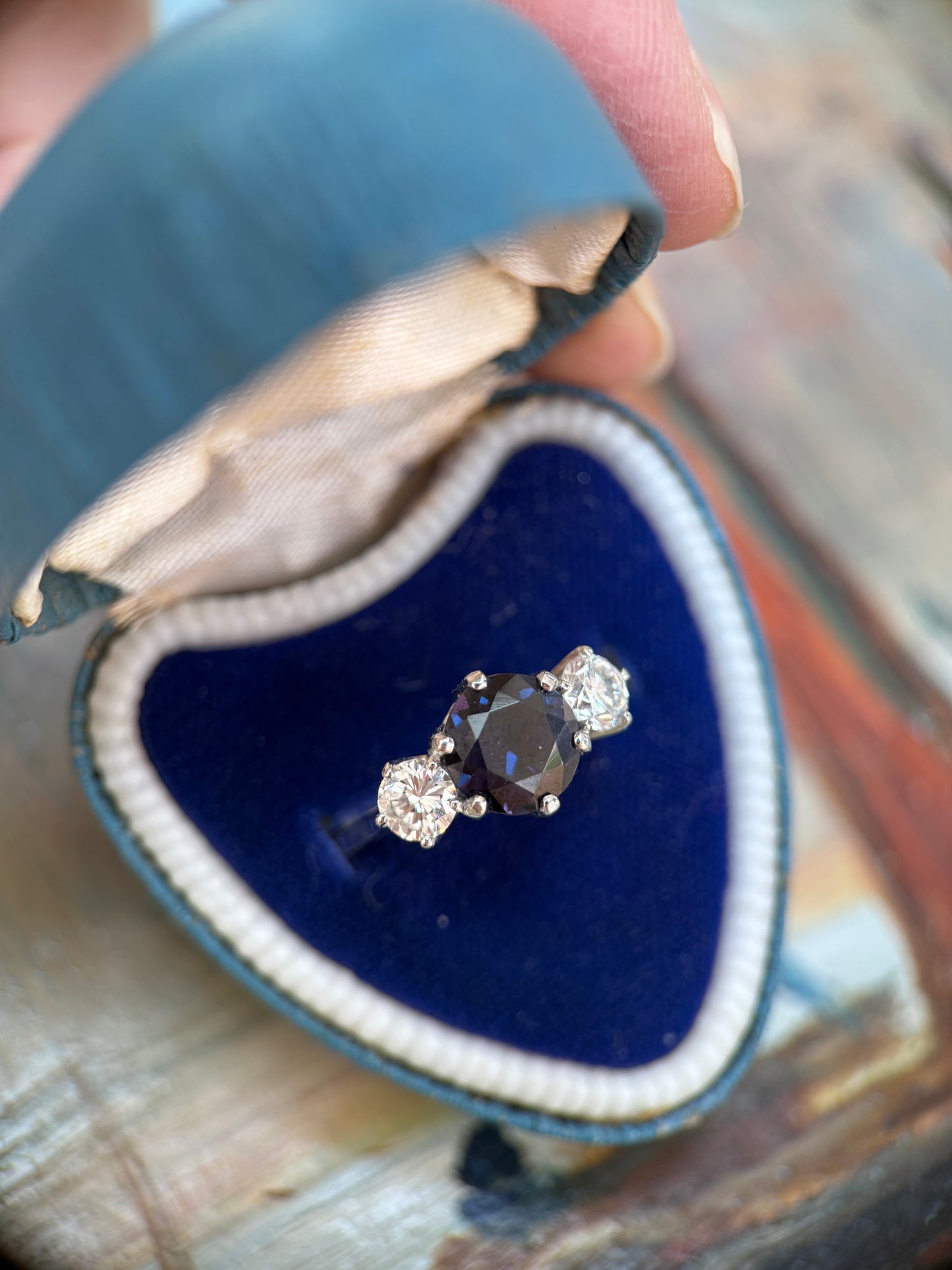 2.4ct Purple Sapphire & Diamond Trilogy Ring