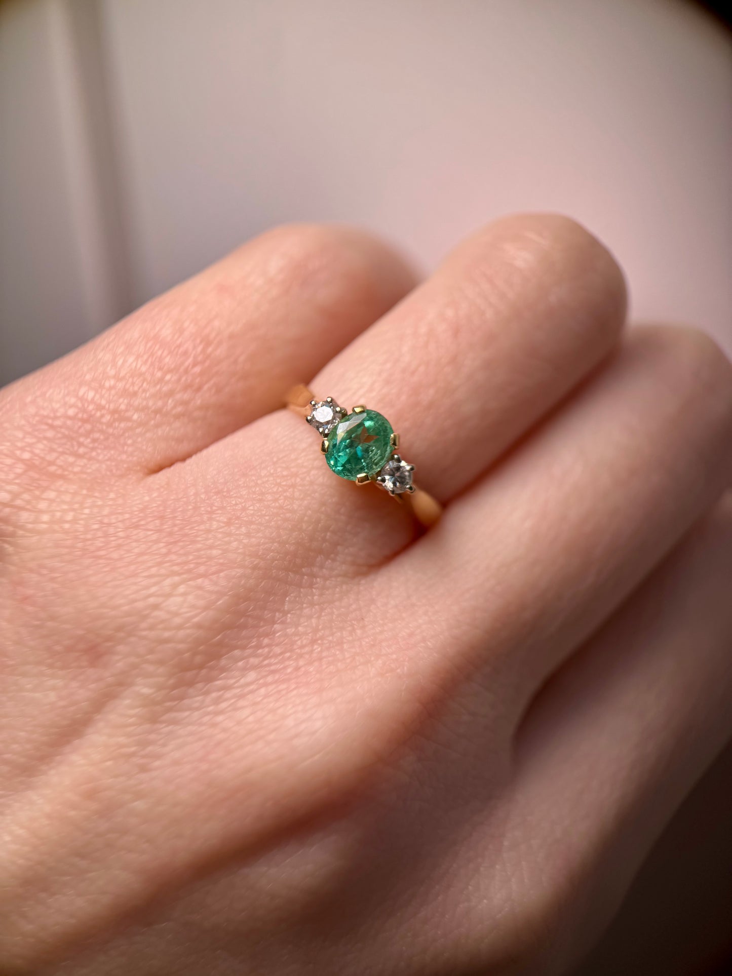 18 Carat Gold Emerald & Diamond Ring
