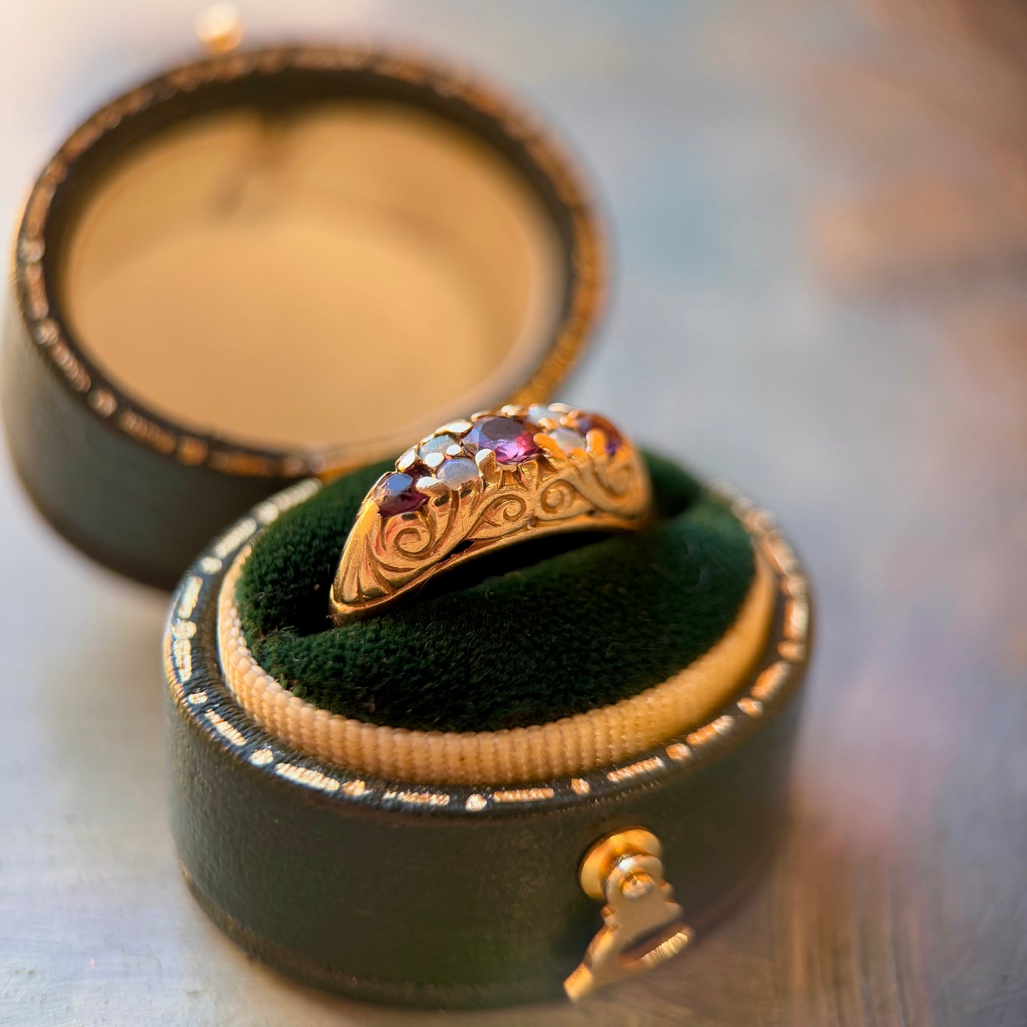 9 Carat Gold Ruby & Opal Ring