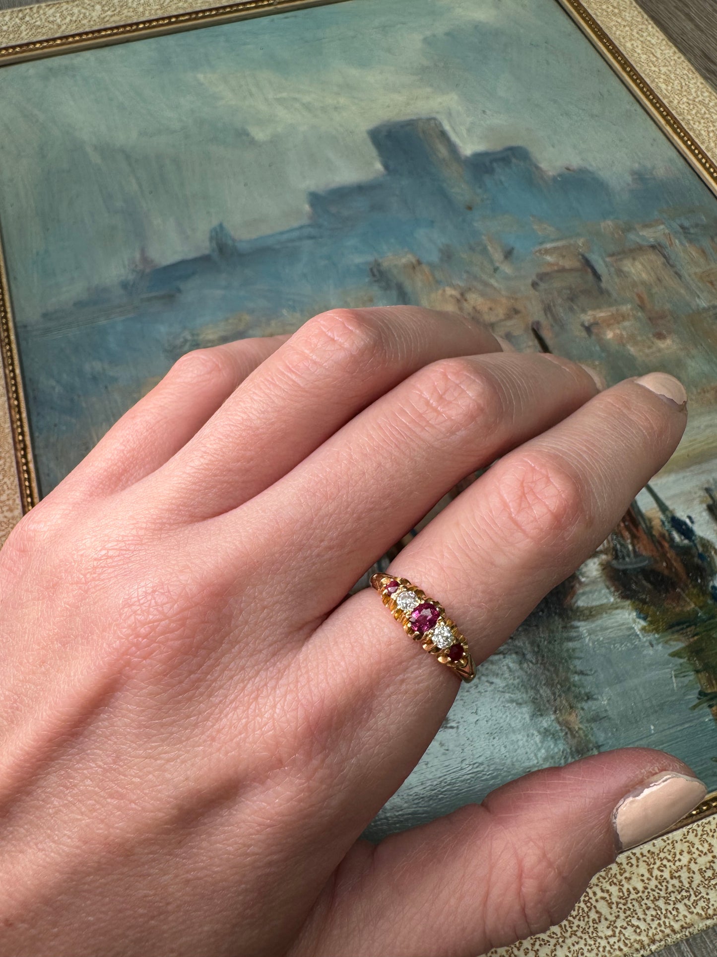 18ct Gold Ruby & Diamond Ring