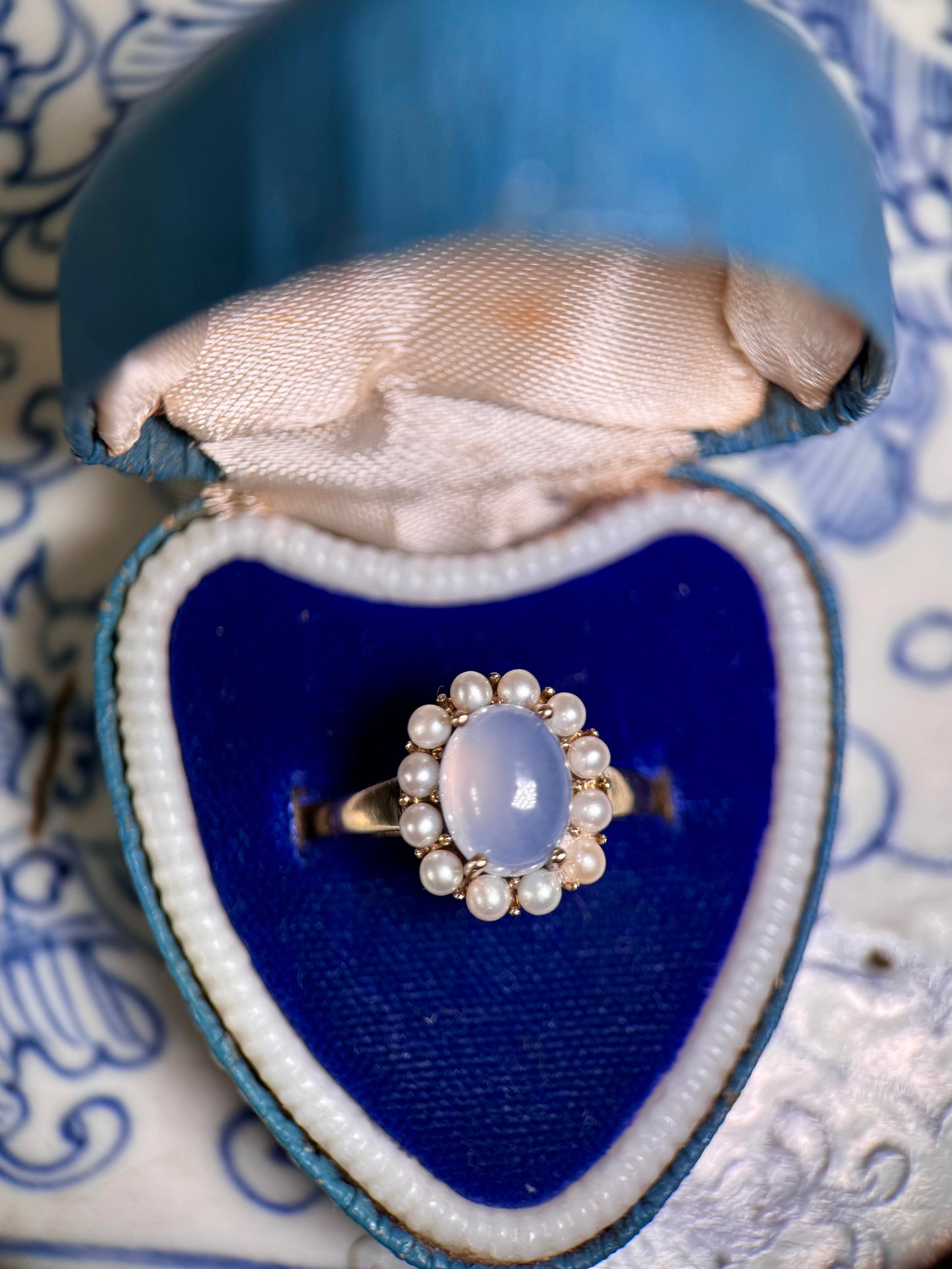9ct Gold Moonstone & Pearl Cocktail Ring