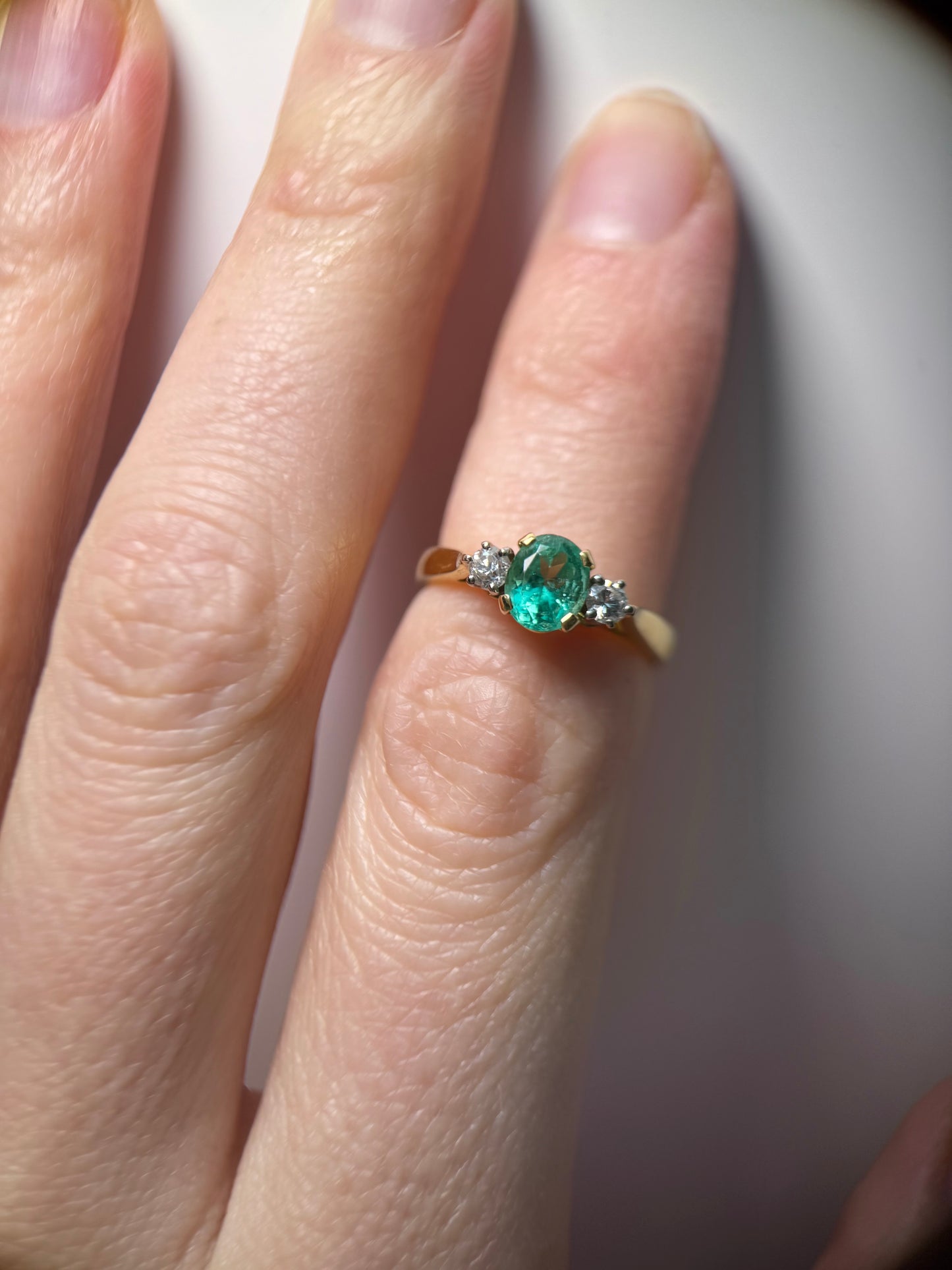 18 Carat Gold Emerald & Diamond Ring