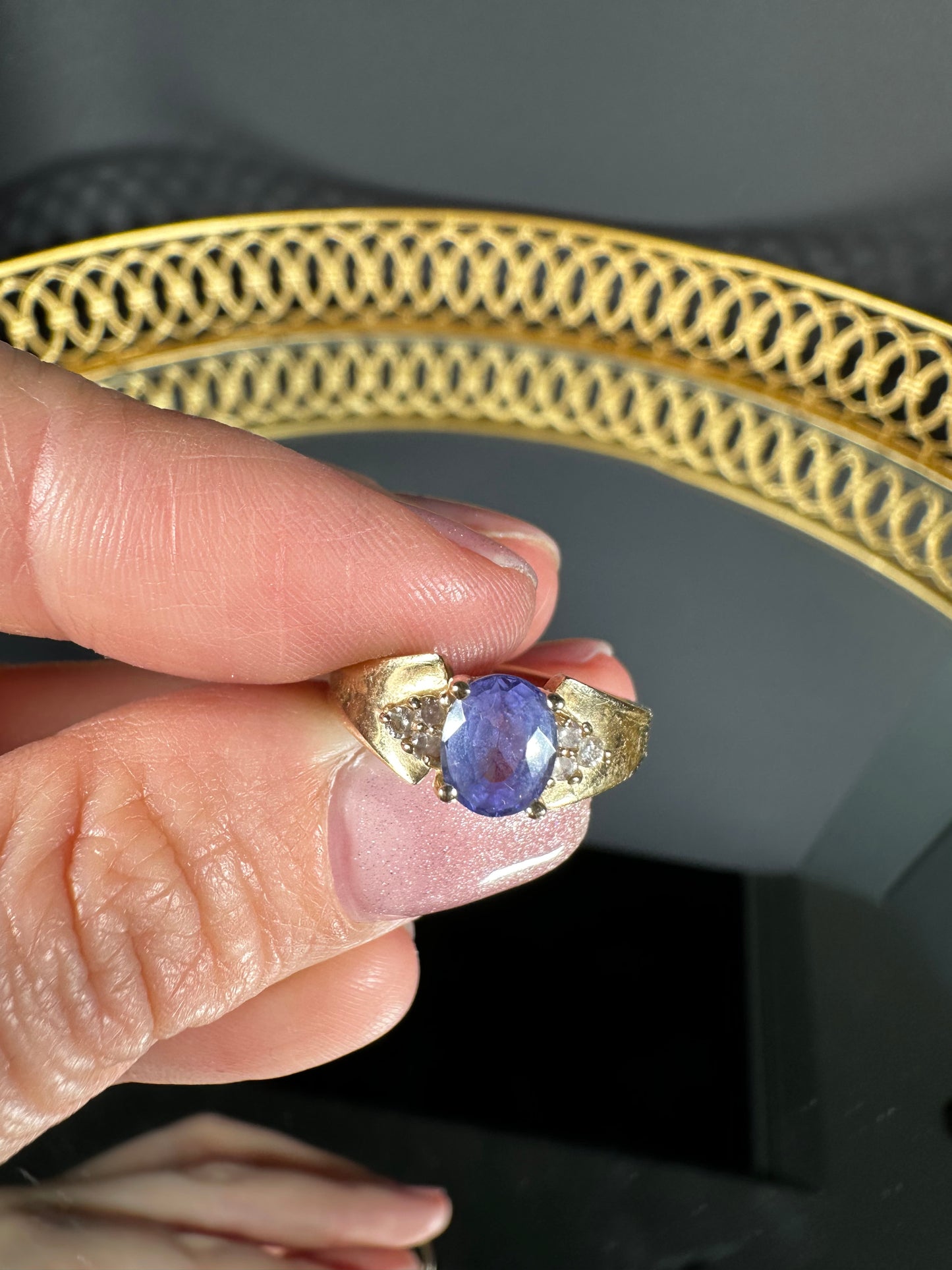 14 Carat Gold Tanzanite & Diamond Ring