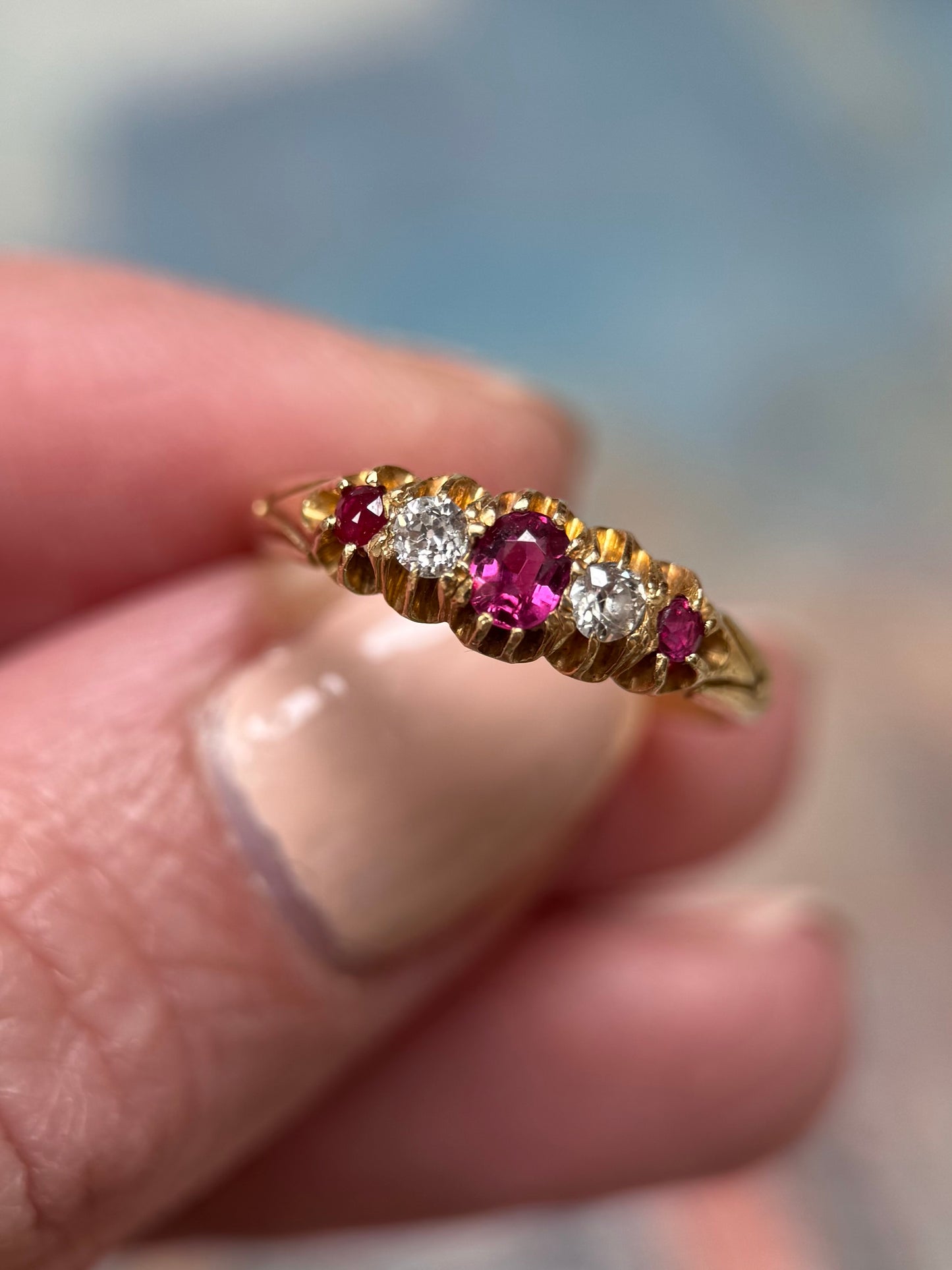 18ct Gold Ruby & Diamond Ring