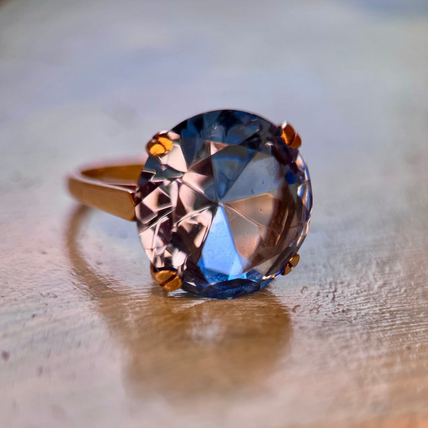 9 Carat Rose Gold Topaz Cocktail Ring