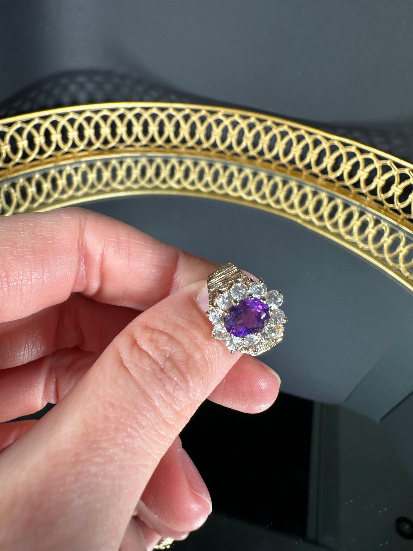 9 Carat Gold Vintage Amethyst Cocktail Ring