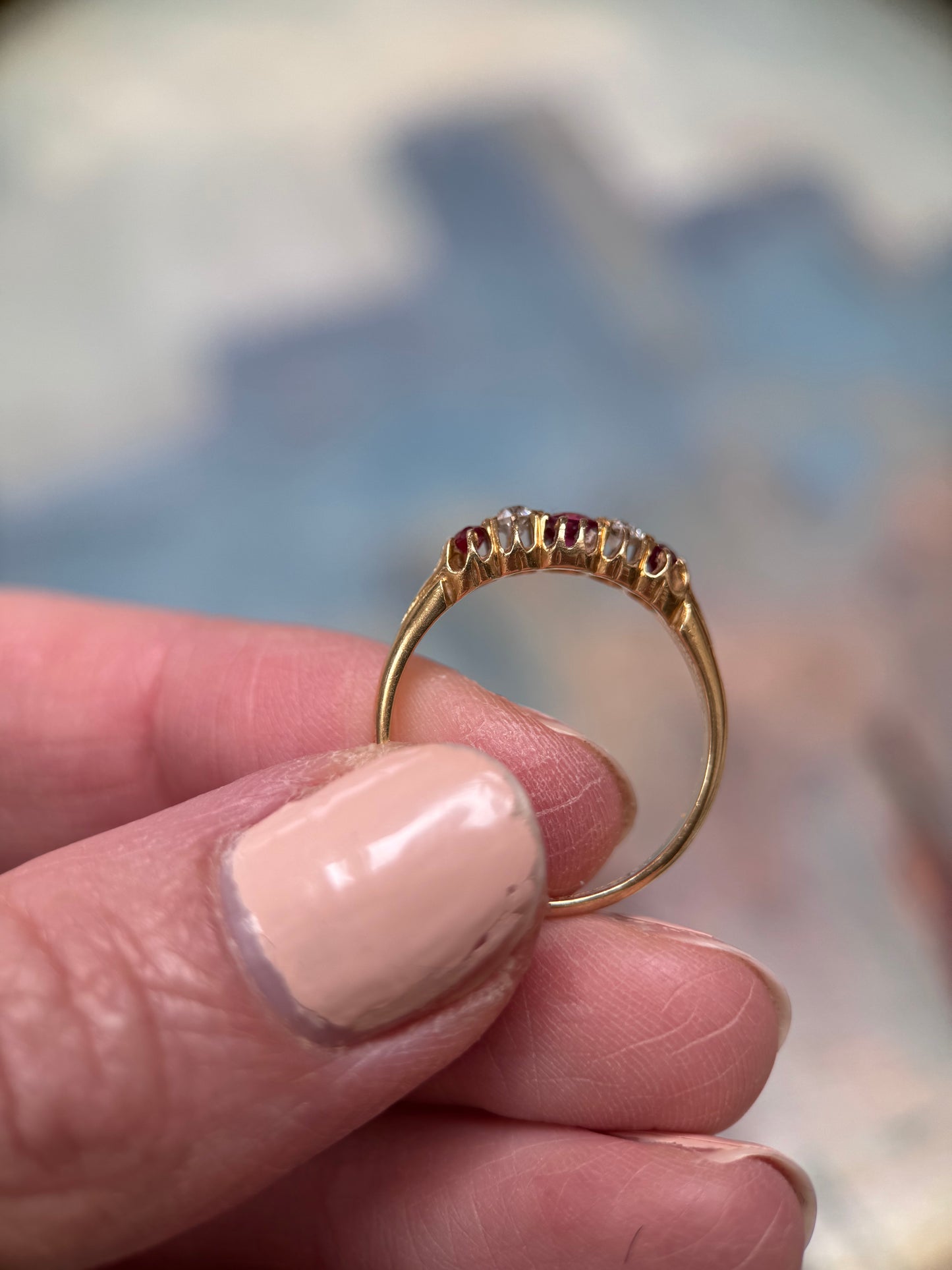 18ct Gold Ruby & Diamond Ring