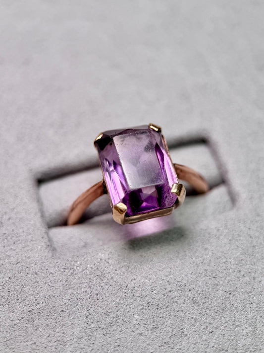 9ct Rose Gold Amethyst Cocktail Ring