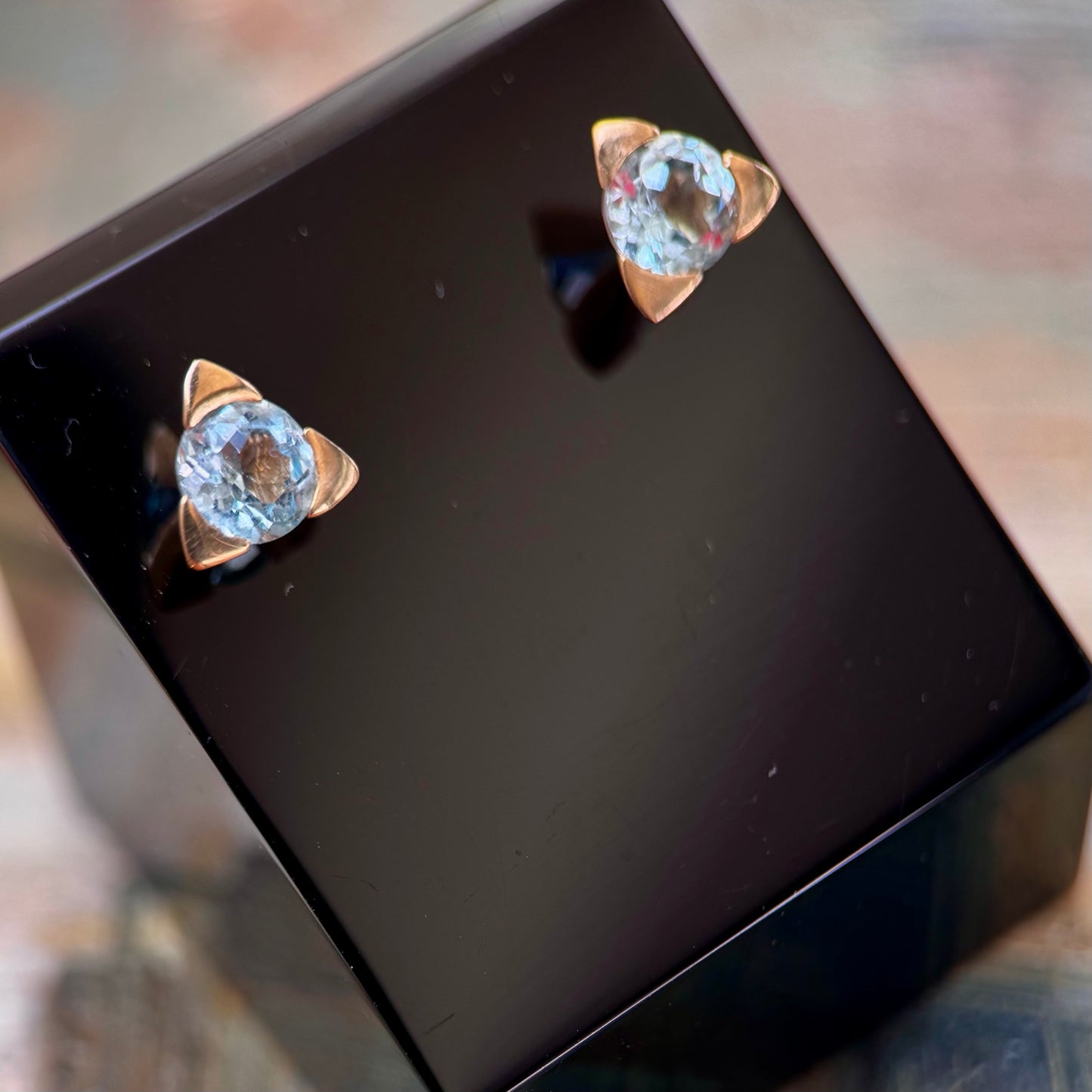 Blue Topaz Stud Earrings