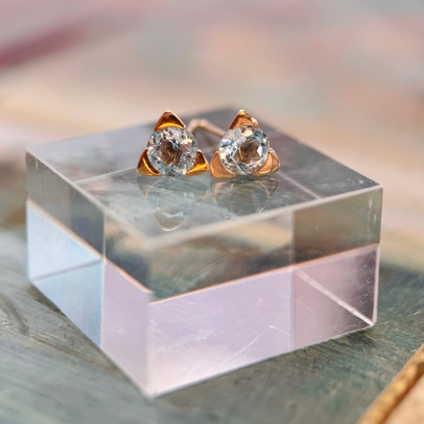 Blue Topaz Stud Earrings
