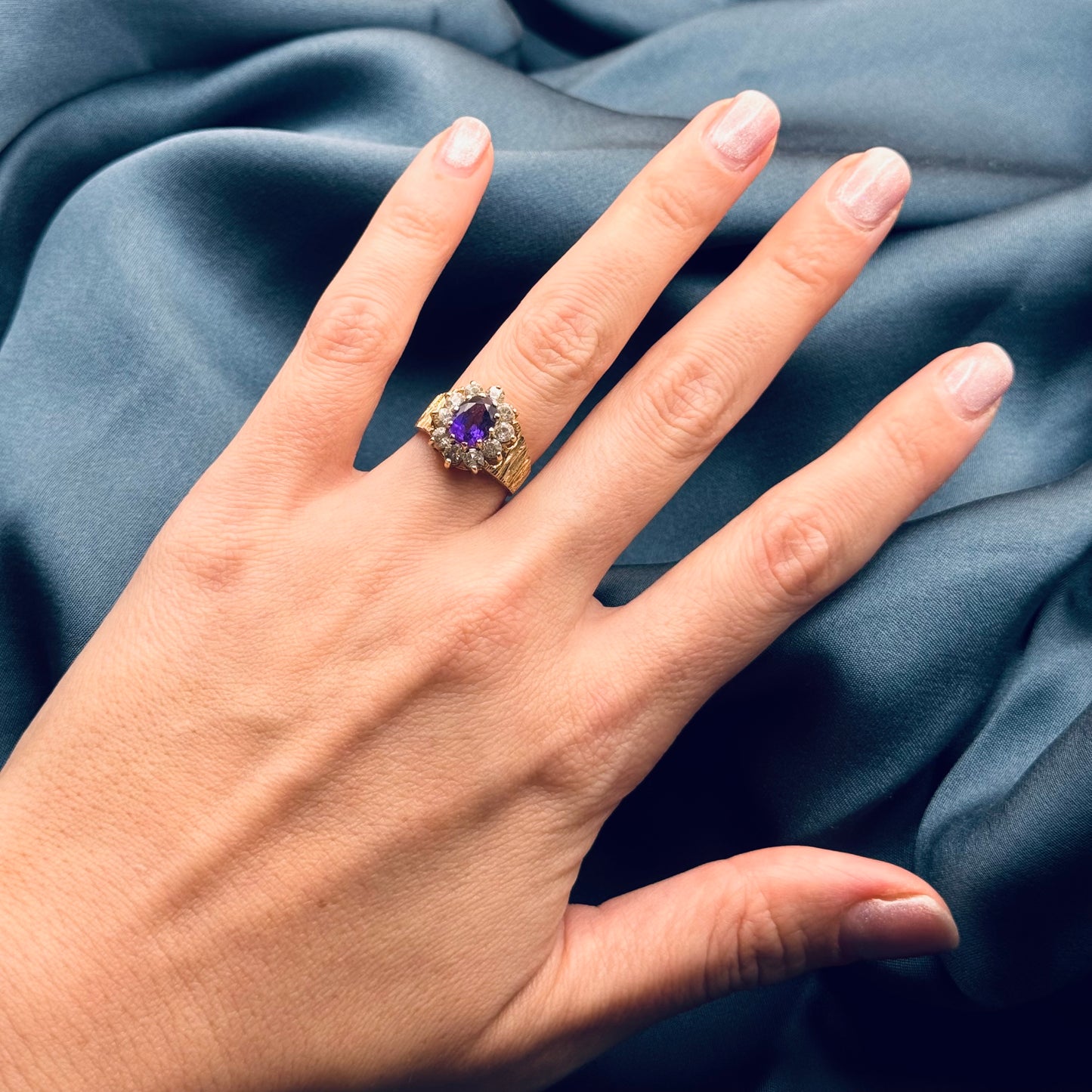 9 Carat Gold Vintage Amethyst Cocktail Ring
