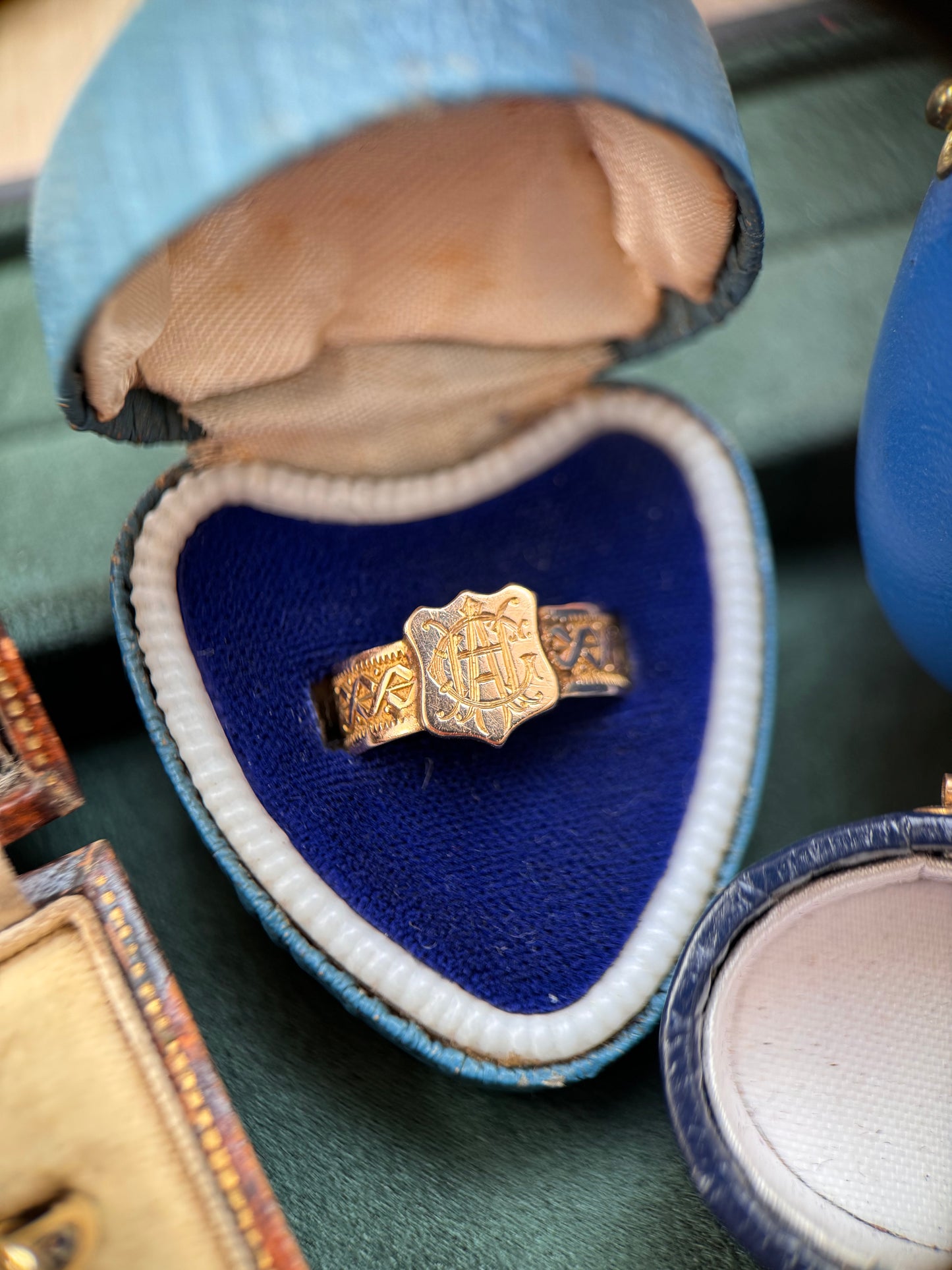 9ct Rose Gold Antique Shield Signet Ring