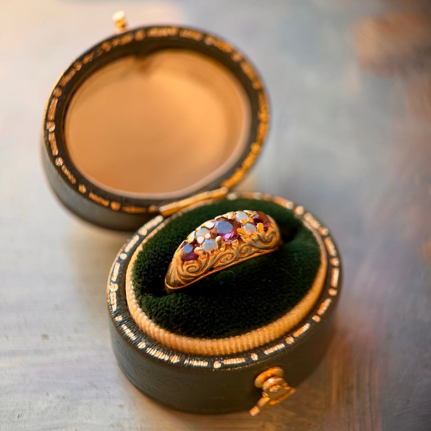 9 Carat Gold Ruby & Opal Ring