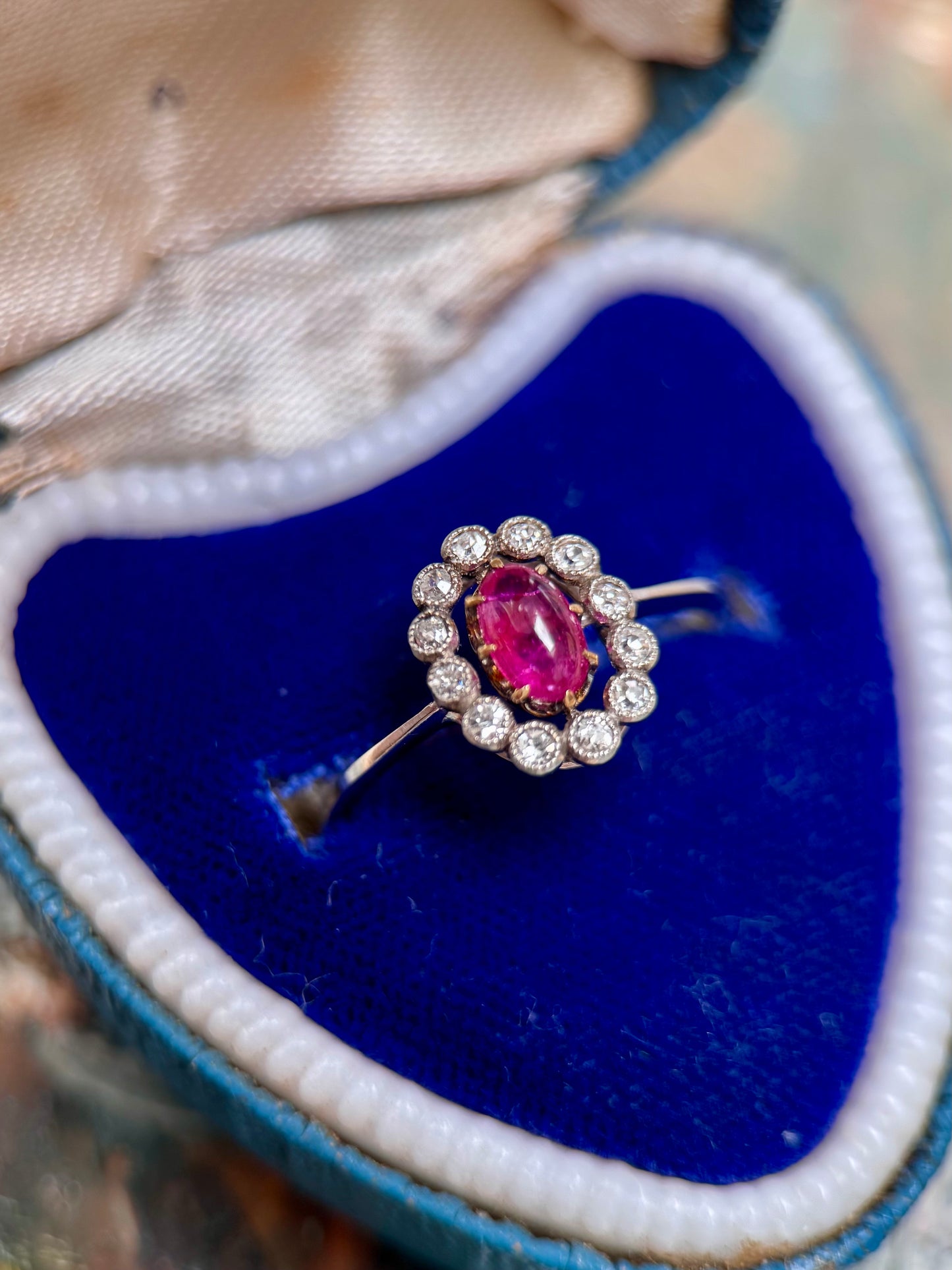 Antique Ruby & Diamond Converted Ring