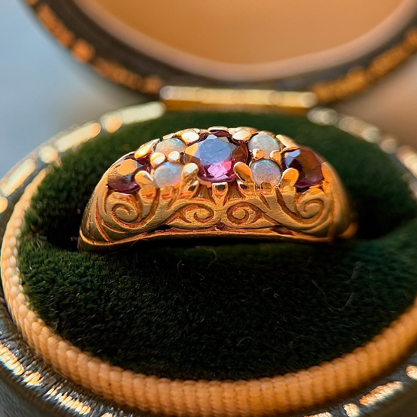 9 Carat Gold Ruby & Opal Ring