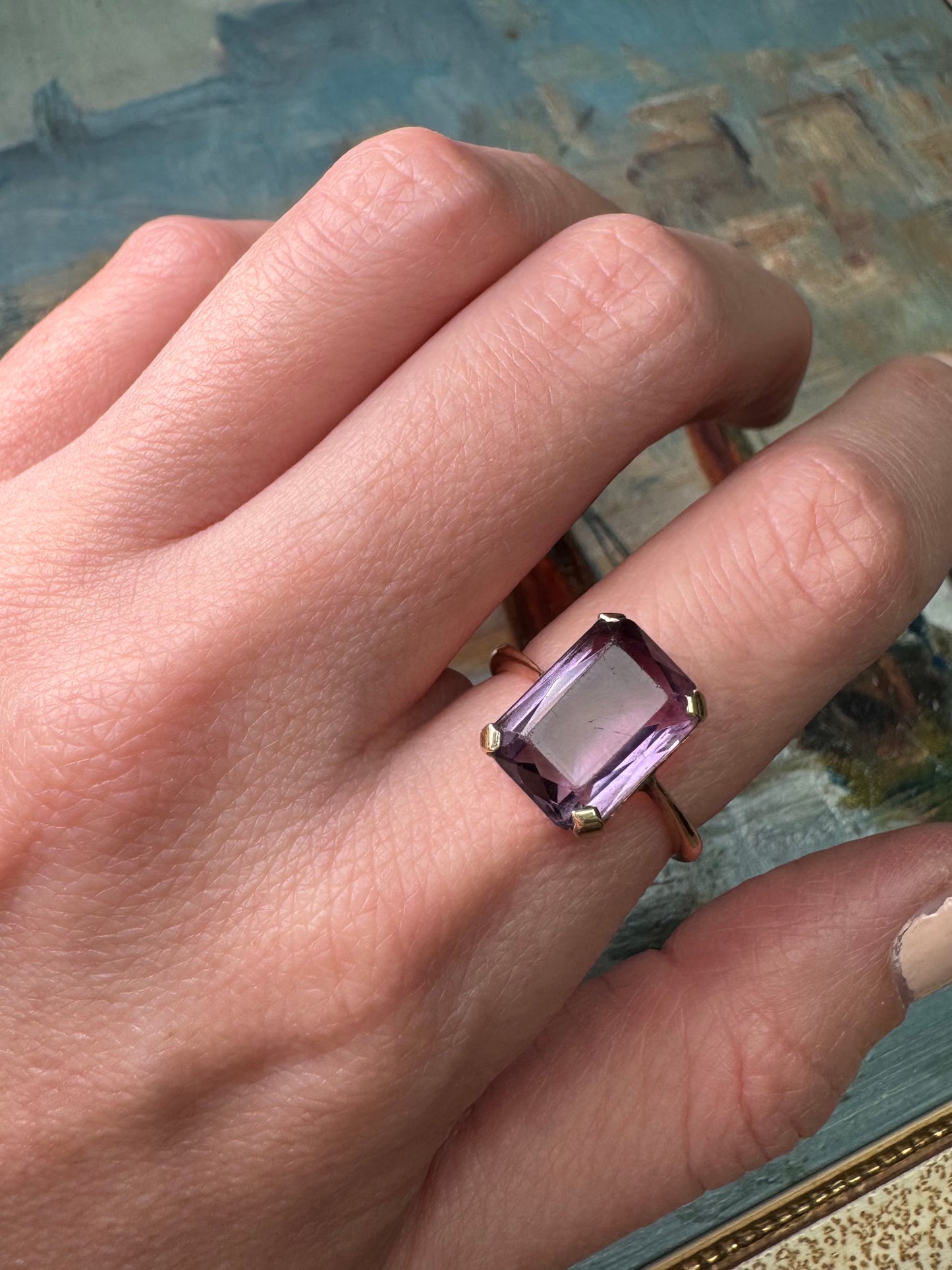 9ct Rose Gold Amethyst Cocktail Ring