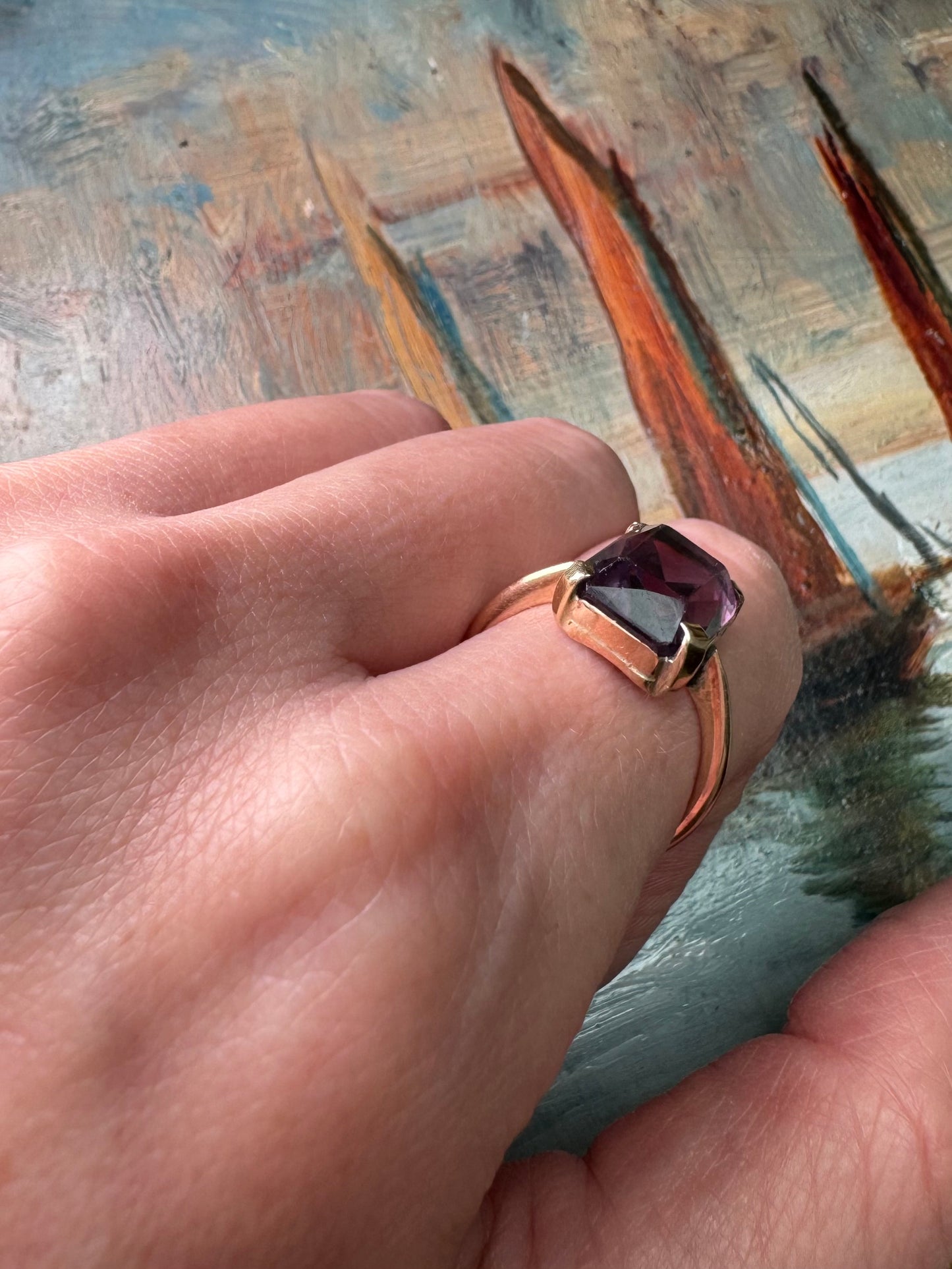 9ct Rose Gold Amethyst Cocktail Ring