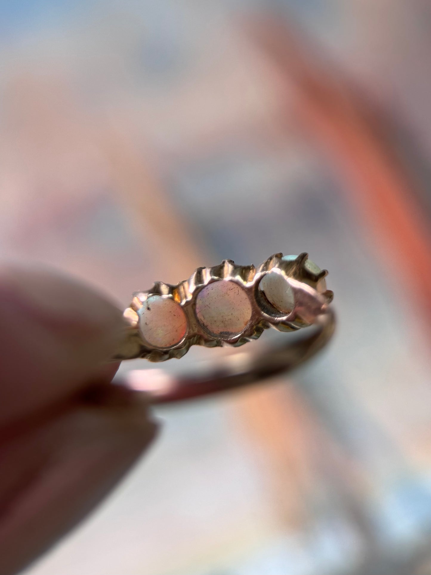 Stunning Opal 3 Stone Ring