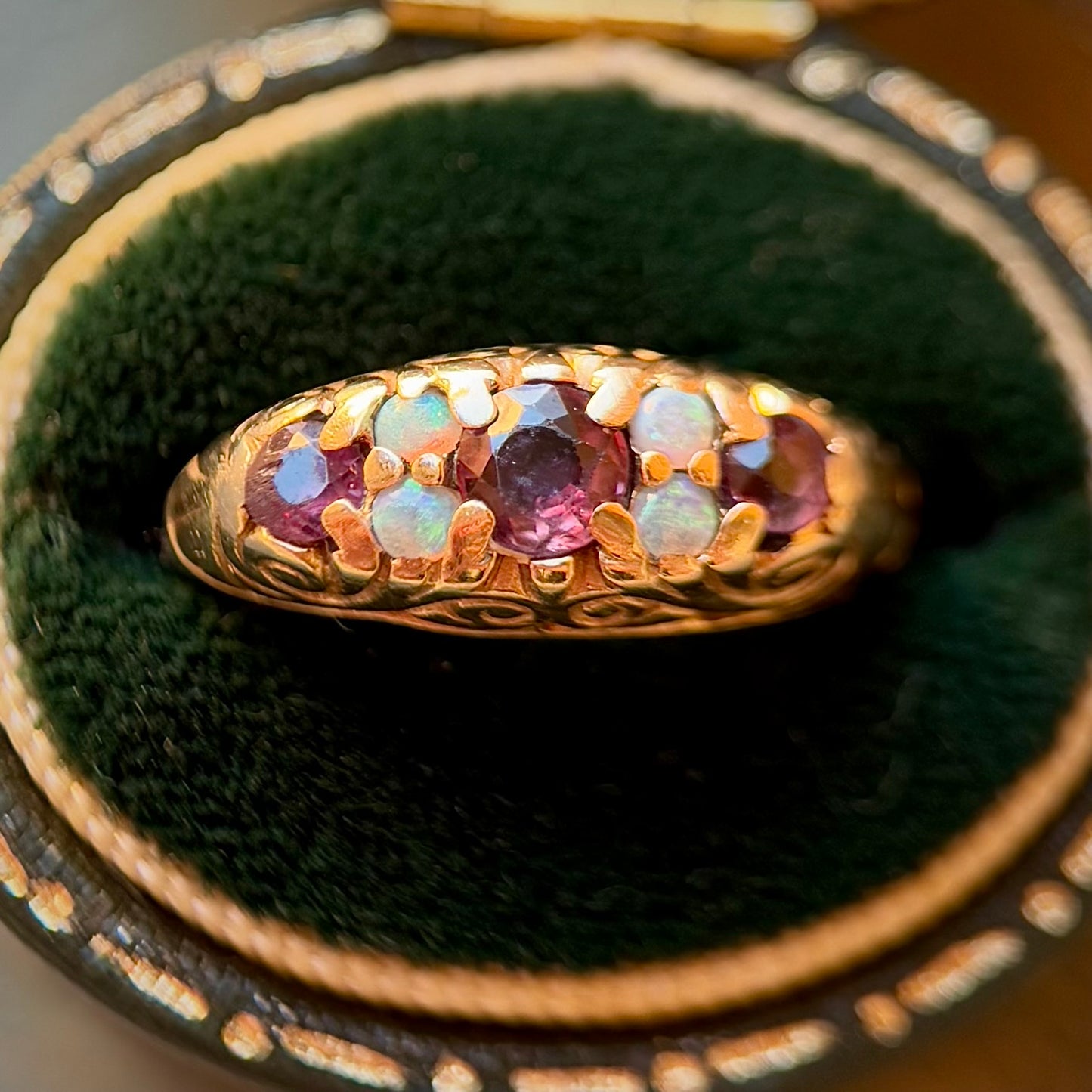 9 Carat Gold Ruby & Opal Ring