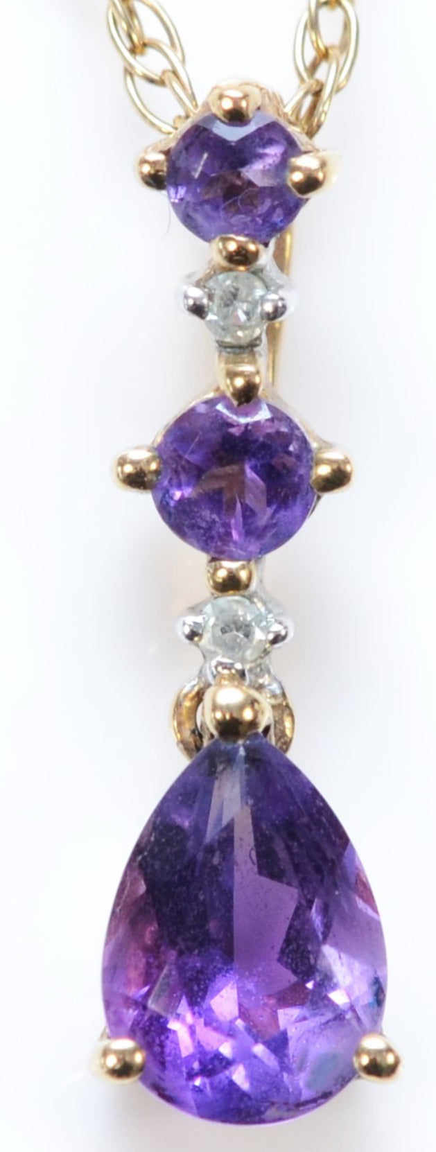 Amethyst Drop Pendant set in 9K White Gold (Pendant only)