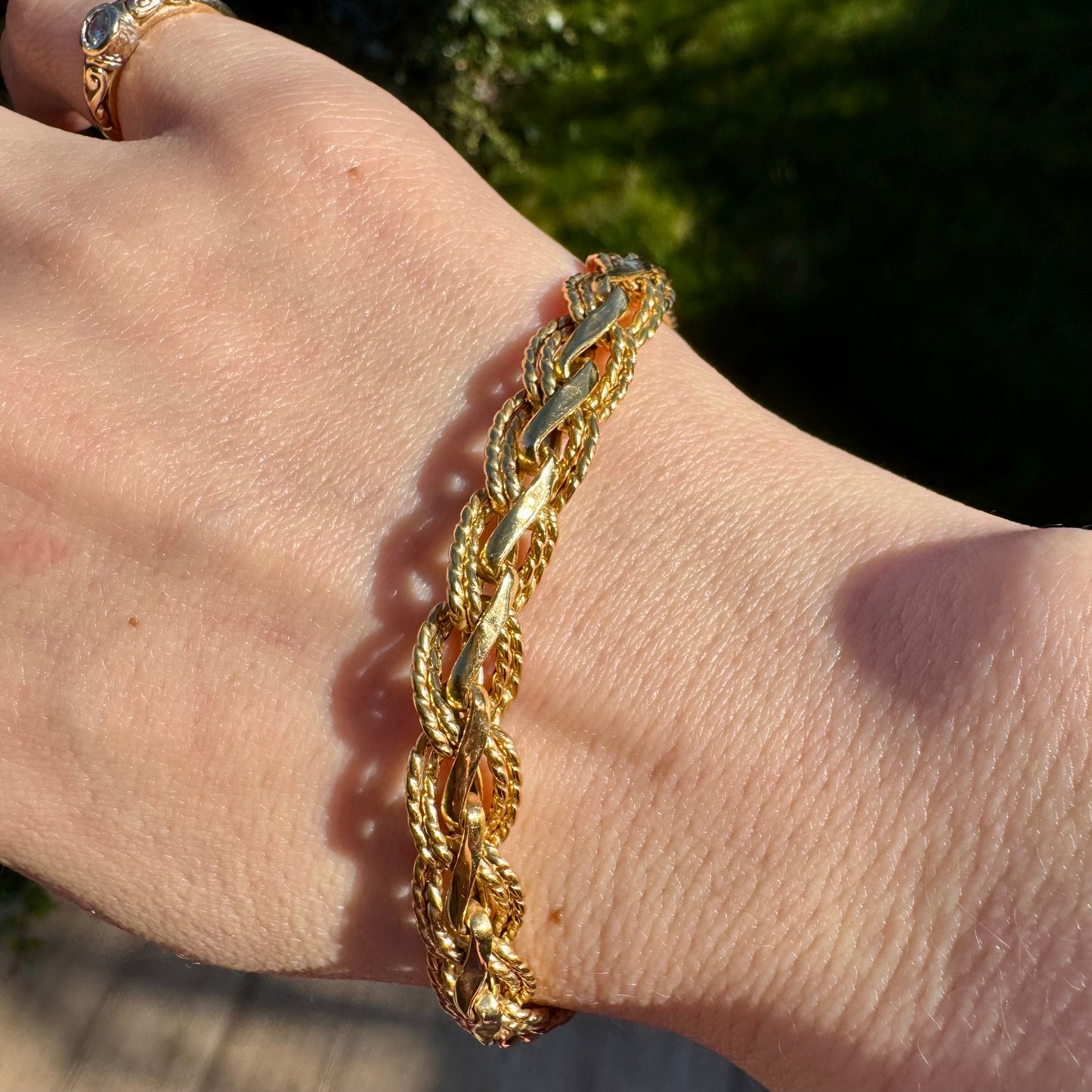 Ornate 9 Carat Yellow Gold Curb Link Bracelet