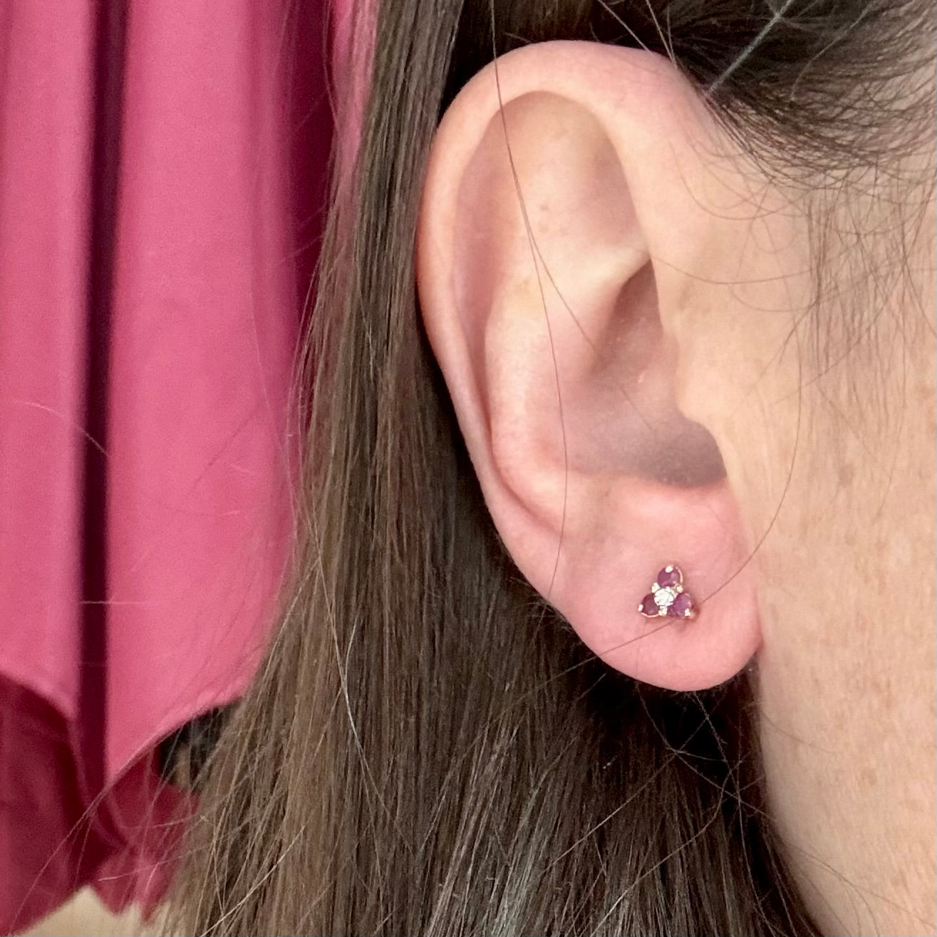 Ruby & Diamond Stud earrings