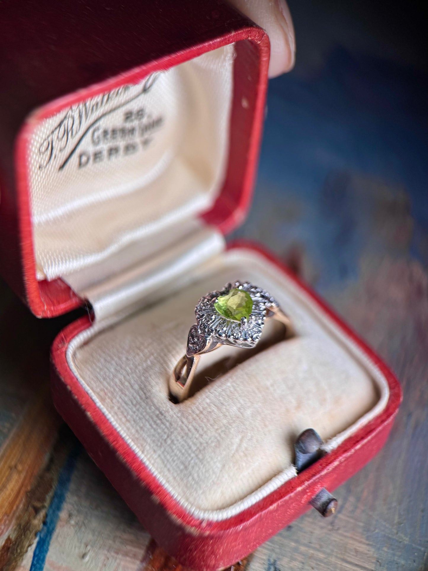 9ct Gold Peridot & Diamond “Heart” ring