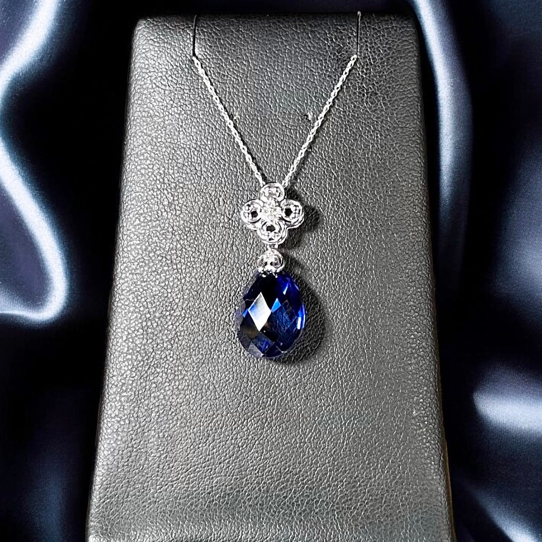 Sapphire & Diamond Drop necklace