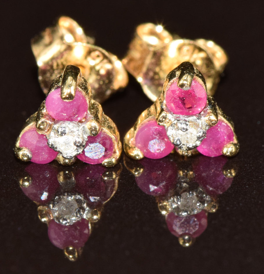 Ruby & Diamond Stud earrings