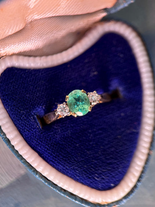 18 Carat Gold Emerald & Diamond Ring