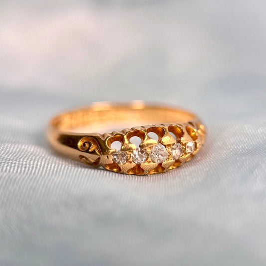 18 Carat Gold Antique Diamond Ring