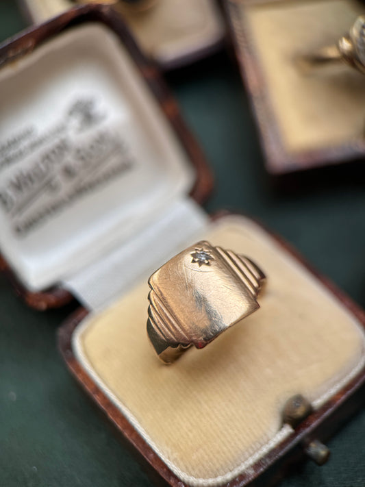 9ct Gold Vintage Art Deco Signet Ring