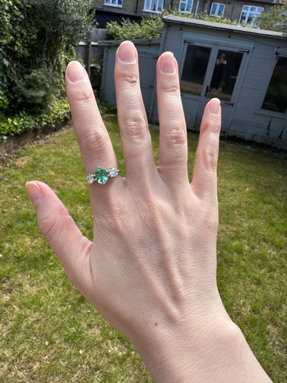 Platinum Tourmaline & Diamond Ring