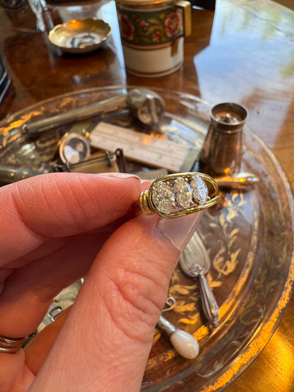 Large Diamond Marquis Trilogy Ring