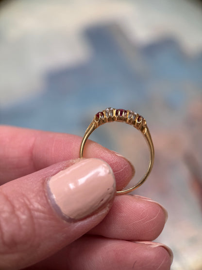 18ct Gold Ruby & Diamond Ring
