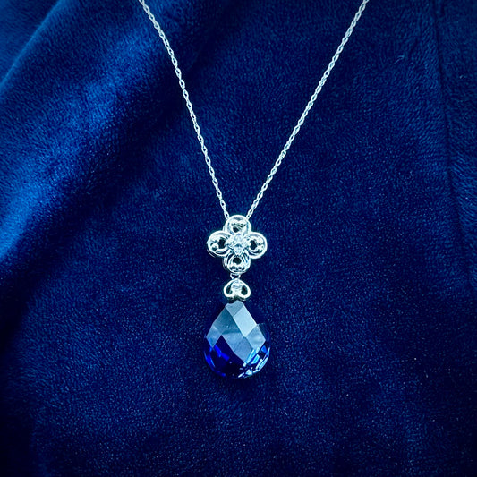 Sapphire & Diamond Drop necklace