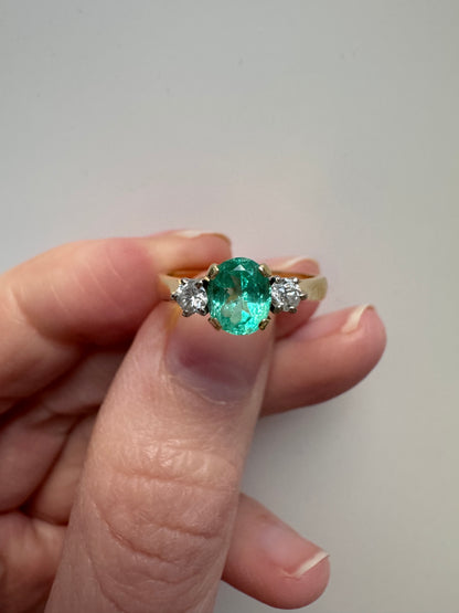 18 Carat Gold Emerald & Diamond Ring