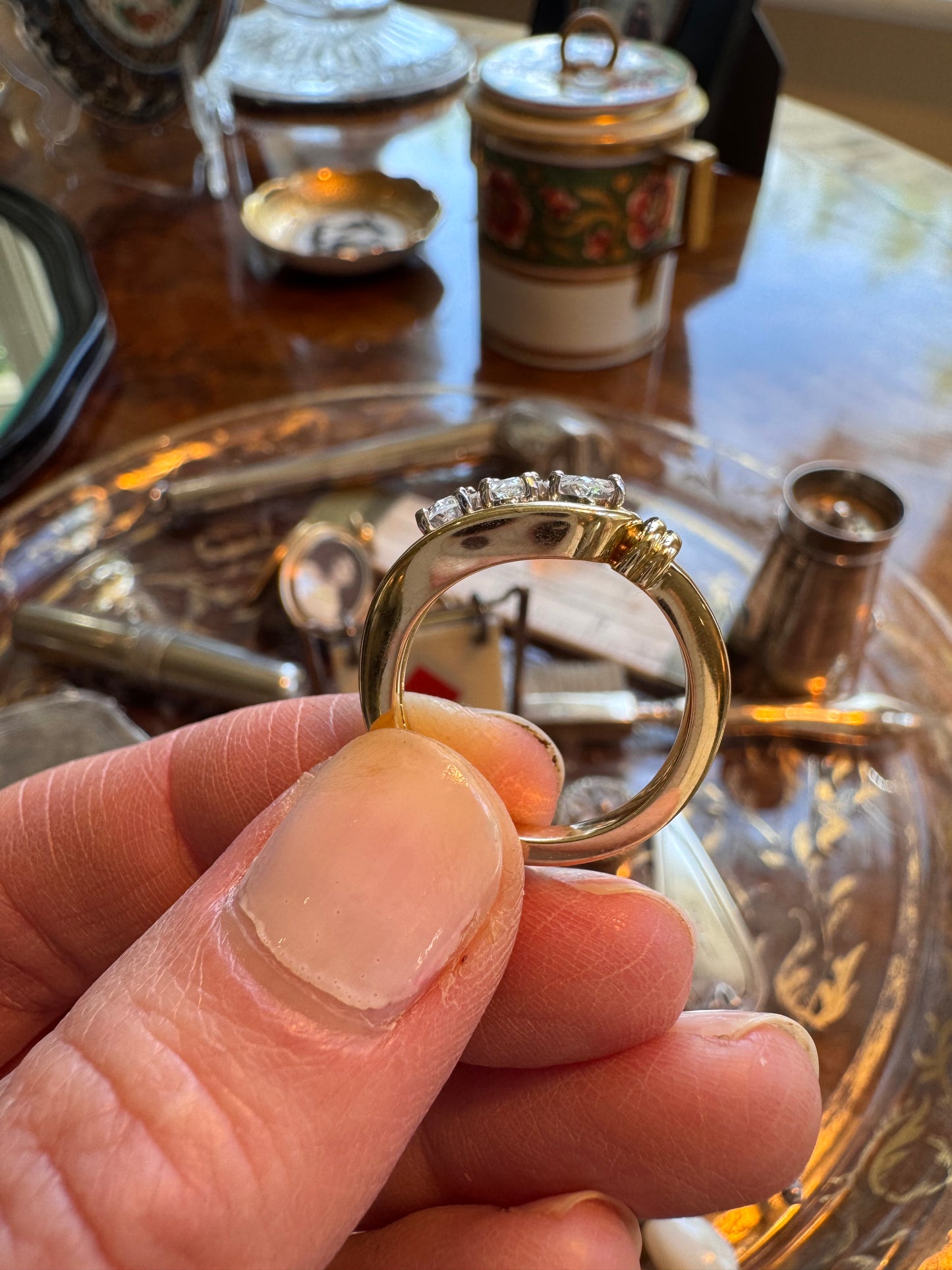 Large Diamond Marquis Trilogy Ring