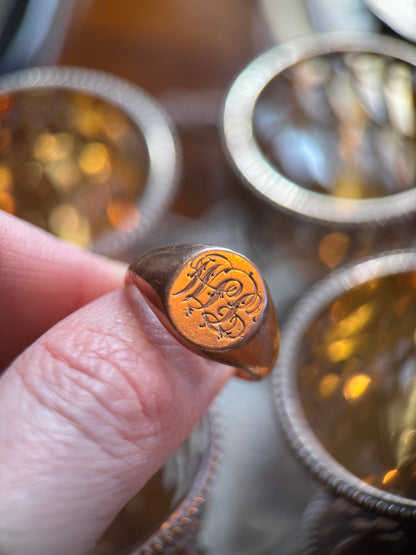 Antique 9 Carat Rose Gold Signet Ring