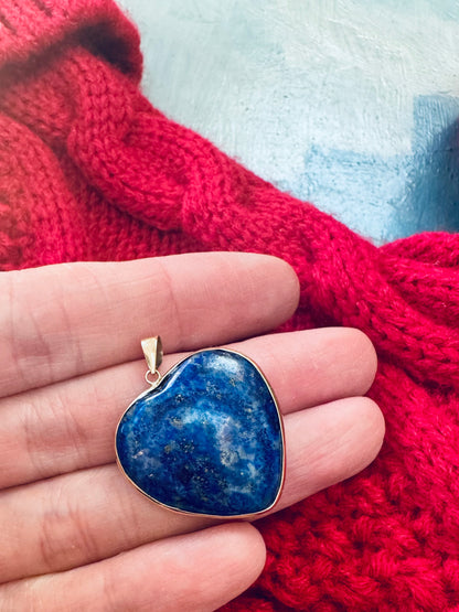 9ct Gold Lapis Lazuli Heart Pendant (Pendant only) - 2 of 2