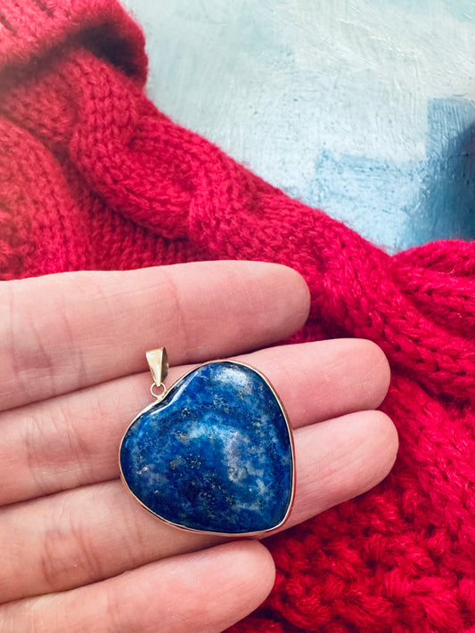 9ct Gold Lapis Lazuli Heart Pendant (Pendant only) - 2 of 2