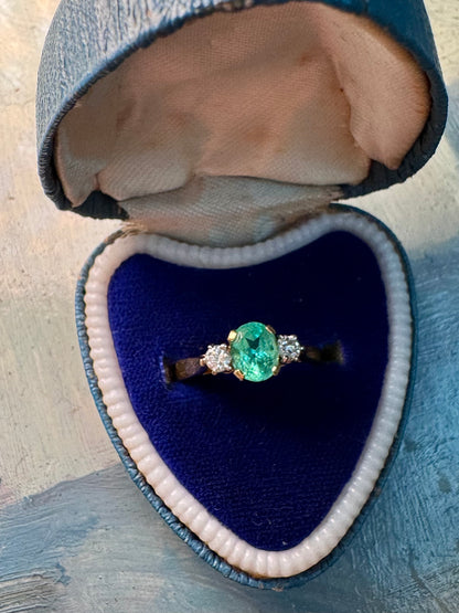 18 Carat Gold Emerald & Diamond Ring