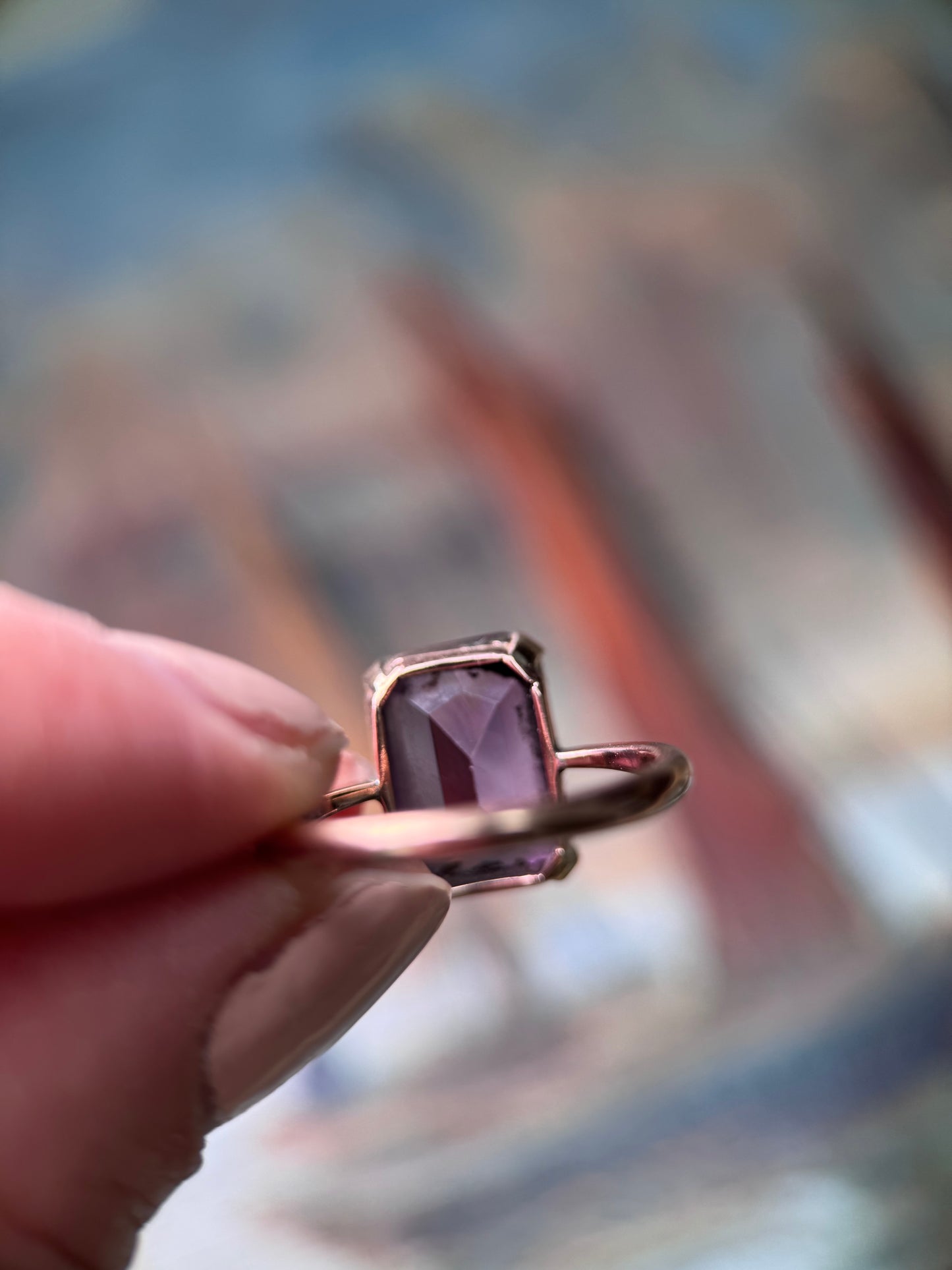 9ct Rose Gold Amethyst Cocktail Ring
