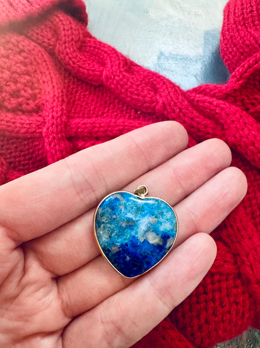 9ct Gold Lapis Lazuli Heart Pendant (Pendant only) - 1 of 2