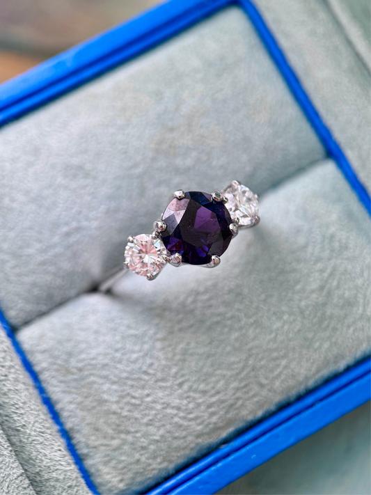 2.4ct Sapphire & Diamond Trilogy Ring