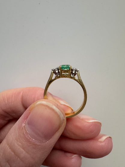 18 Carat Gold Emerald & Diamond Ring