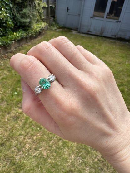 Platinum Tourmaline & Diamond Ring
