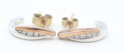 Gold & Diamond Stud Hoop earrings