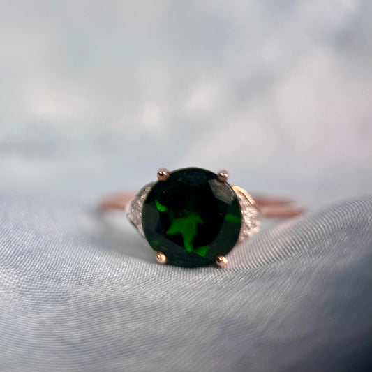 9 Carat Rose Gold Russian Diopside Ring